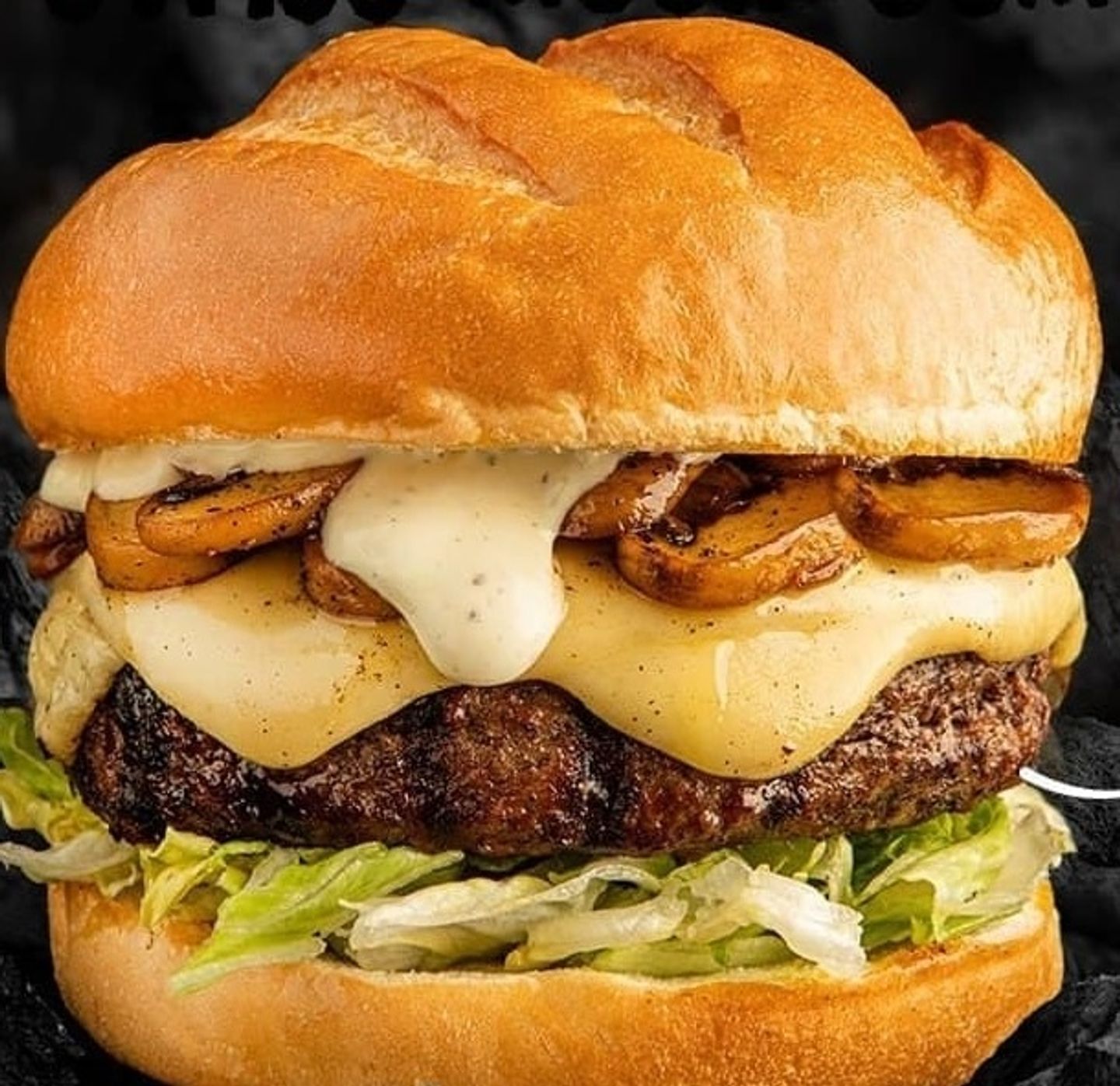 Swiss Mushroom Meat Burger - Sandwich