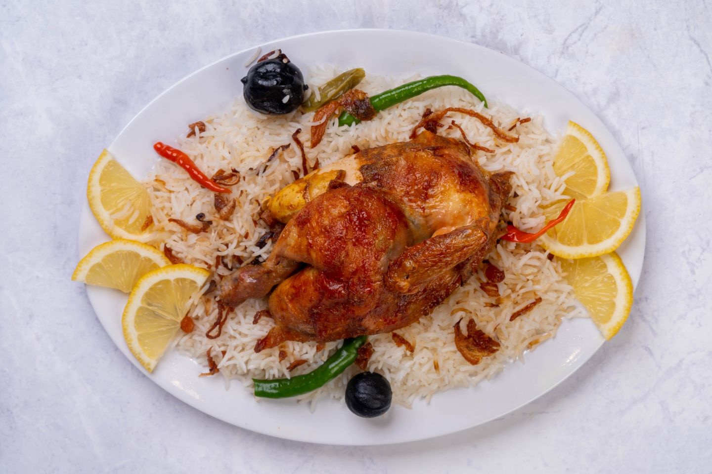 Half Grilled Chicken - Bishawur Rice