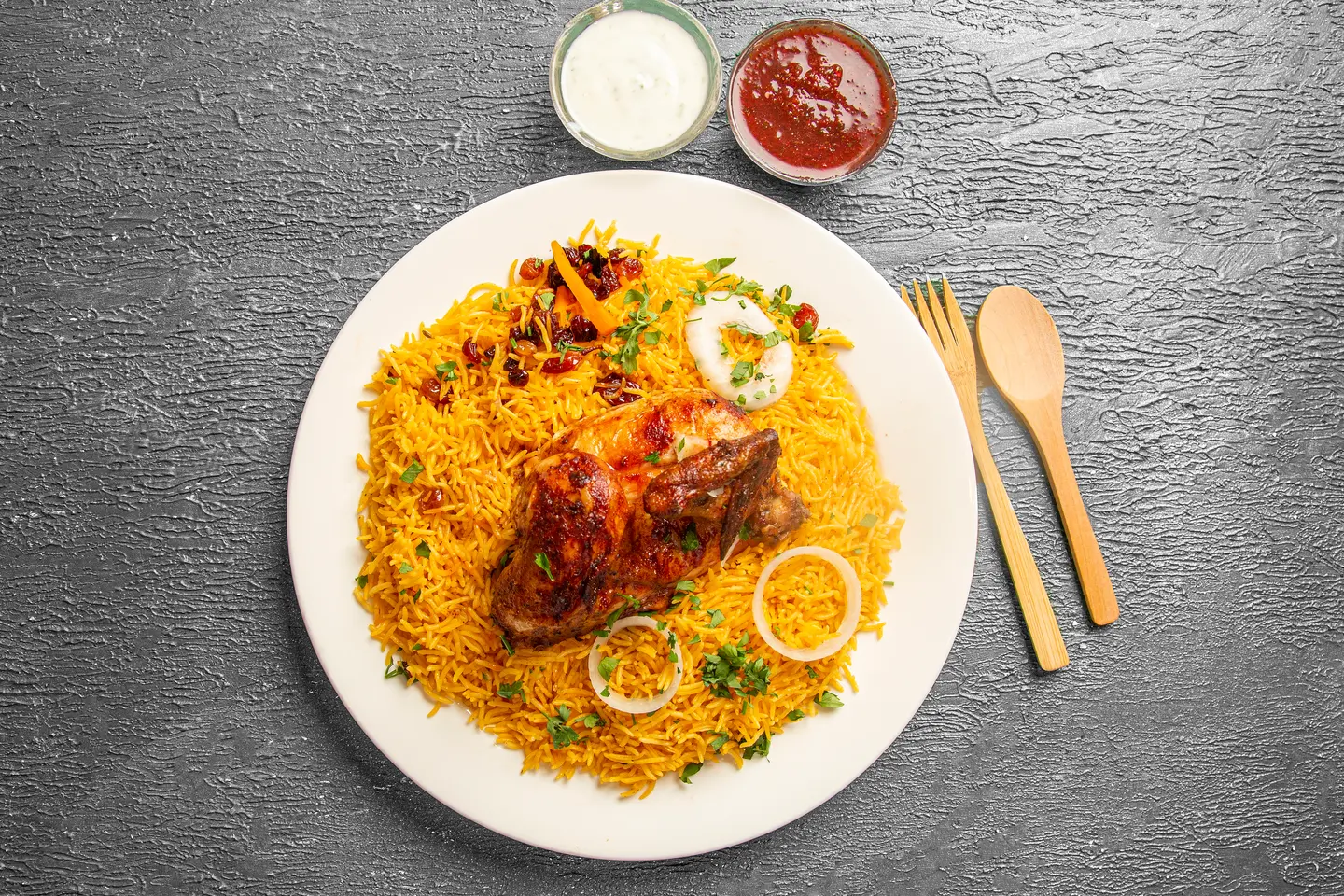 دجاج شواية طازجة  مع الرز - نص حبة