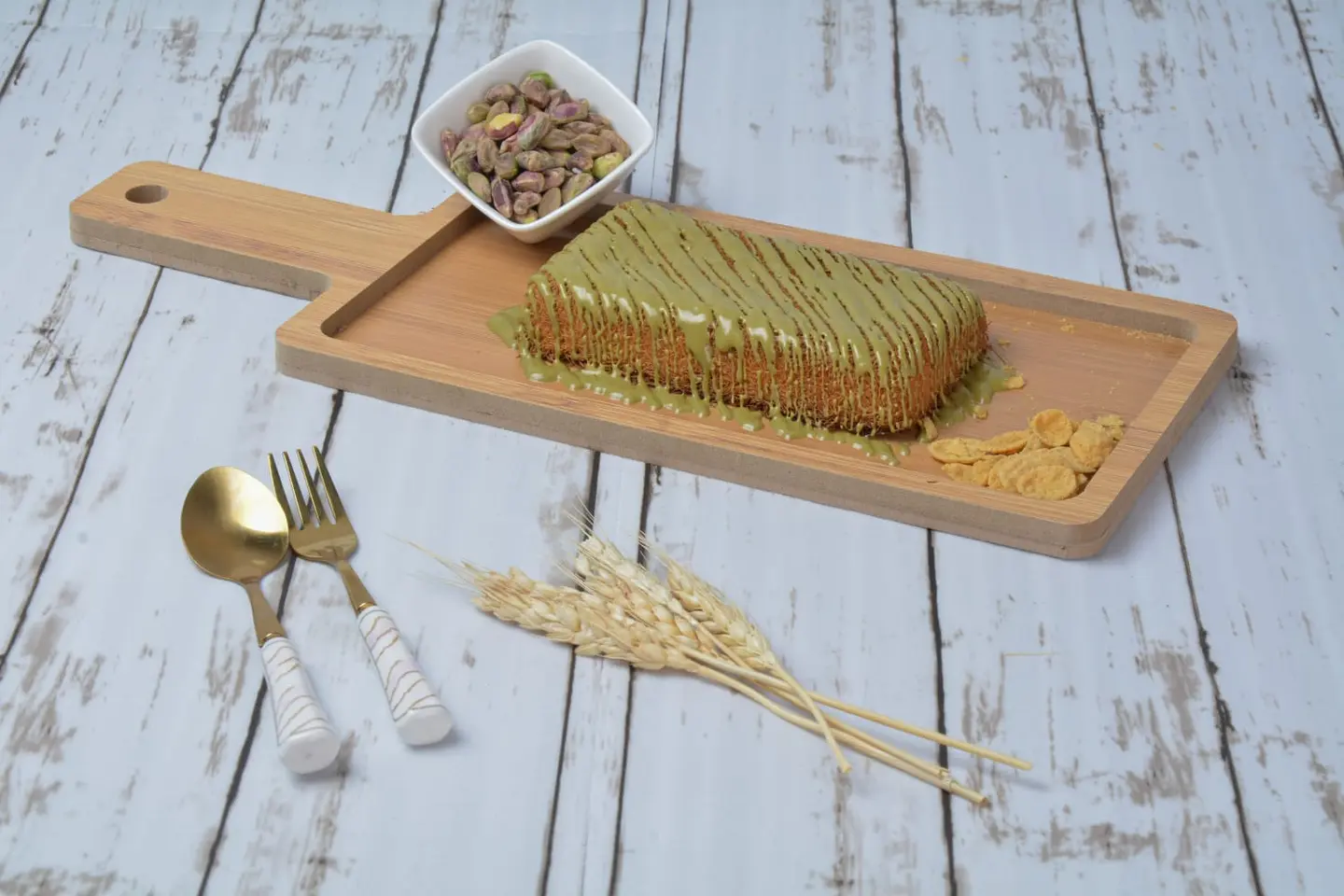 Pistachio Cream Kunafah  - Rectangular Piece