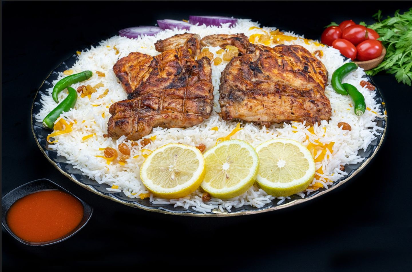 Charcoal Grilled Chicken With Rice  - Half Chicken