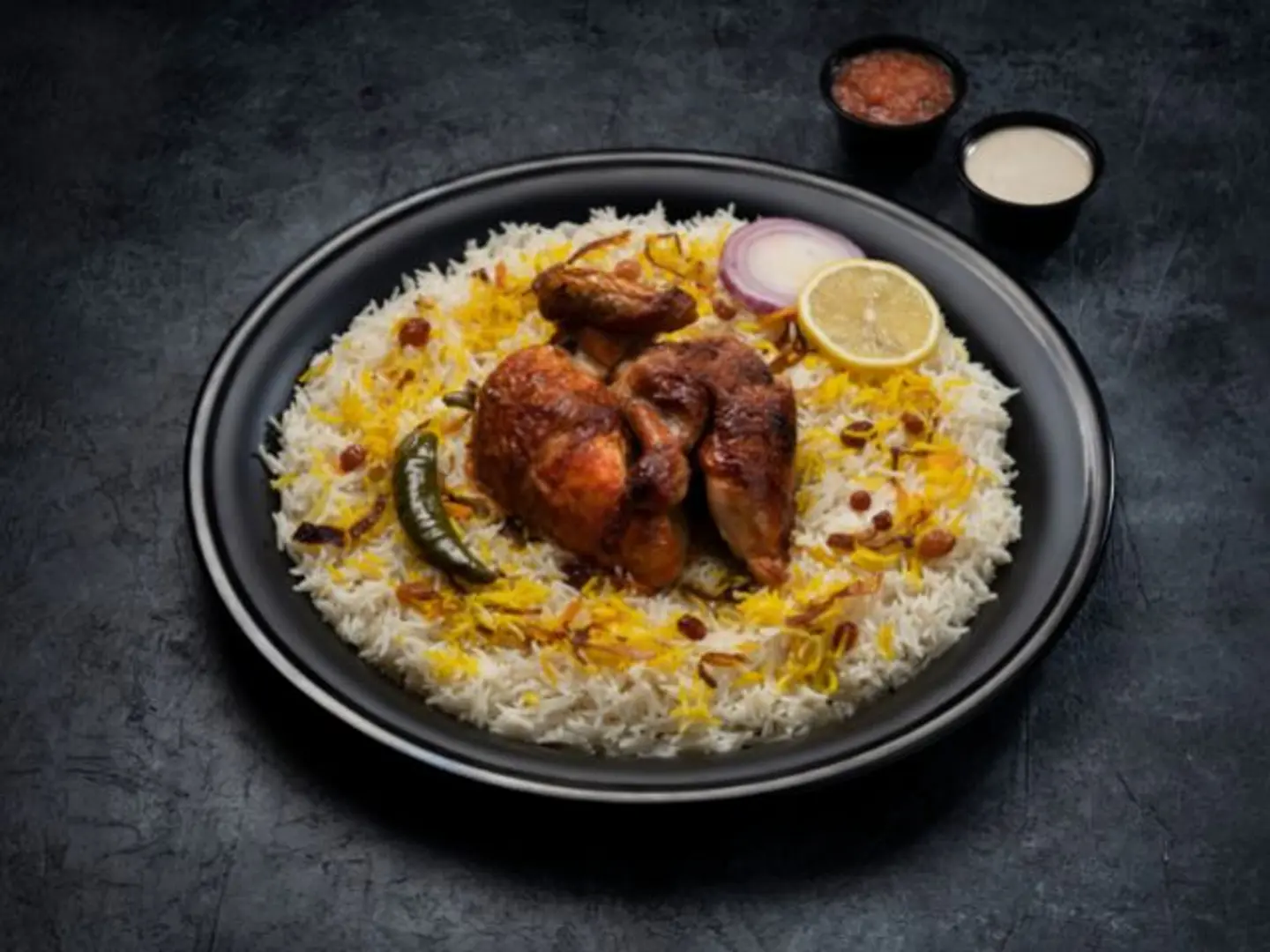 دجاج شواية مع رز شعبي - نصف دجاجة