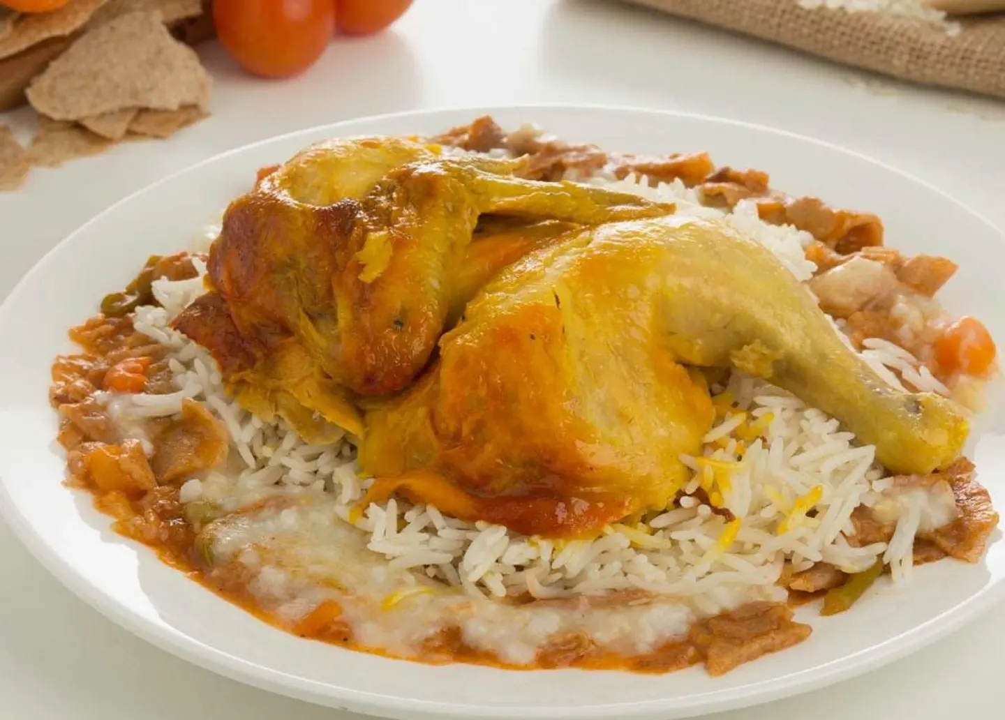 دجاج مثلوثة - نصف دجاجة