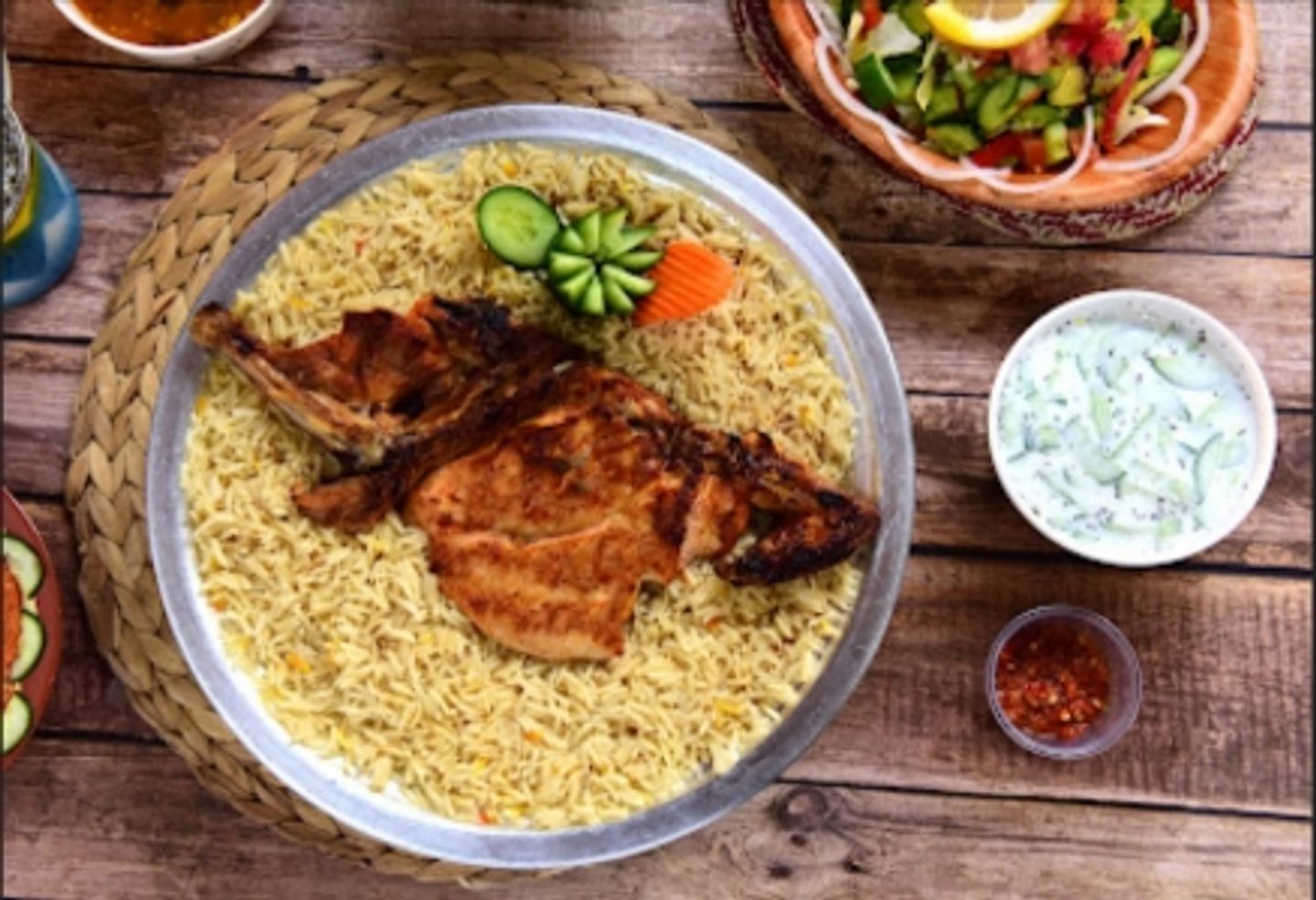 Charcoal Chicken With Rice - Half