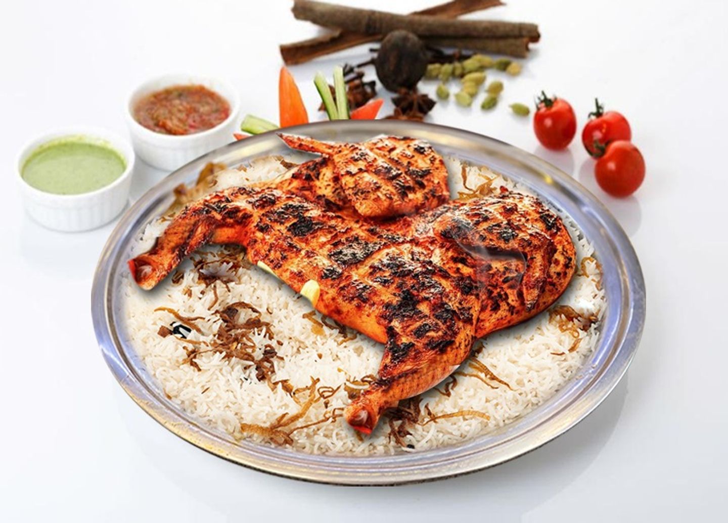 دجاج على الفحم - نص حبة دجاج
