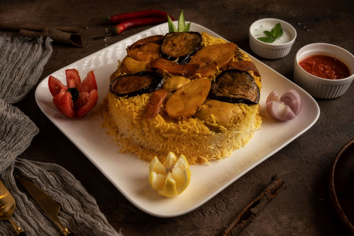 مقلوبة دجاج - حبه