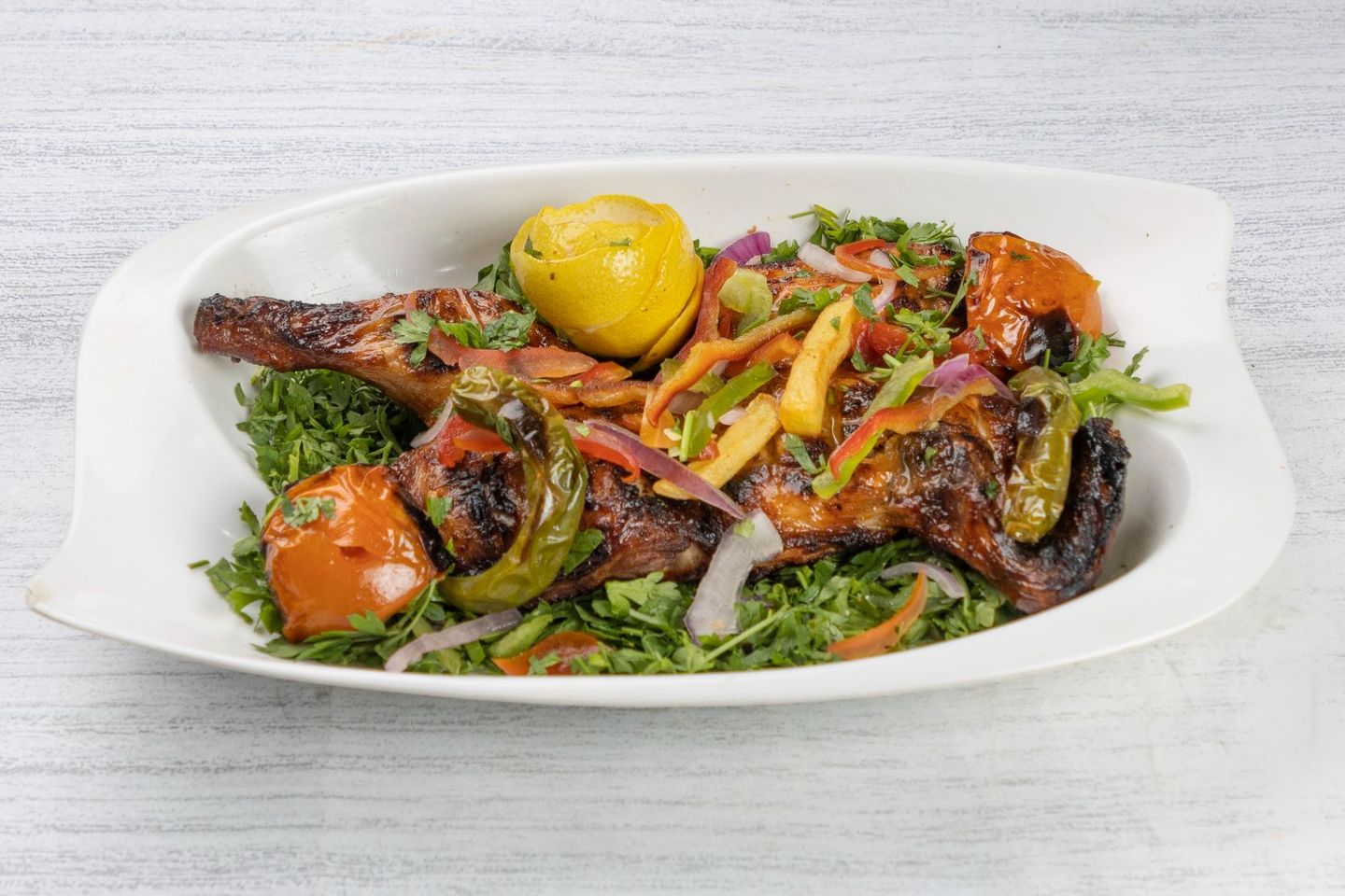 دجاج على الفحم بدون رز - نص حبة دجاج