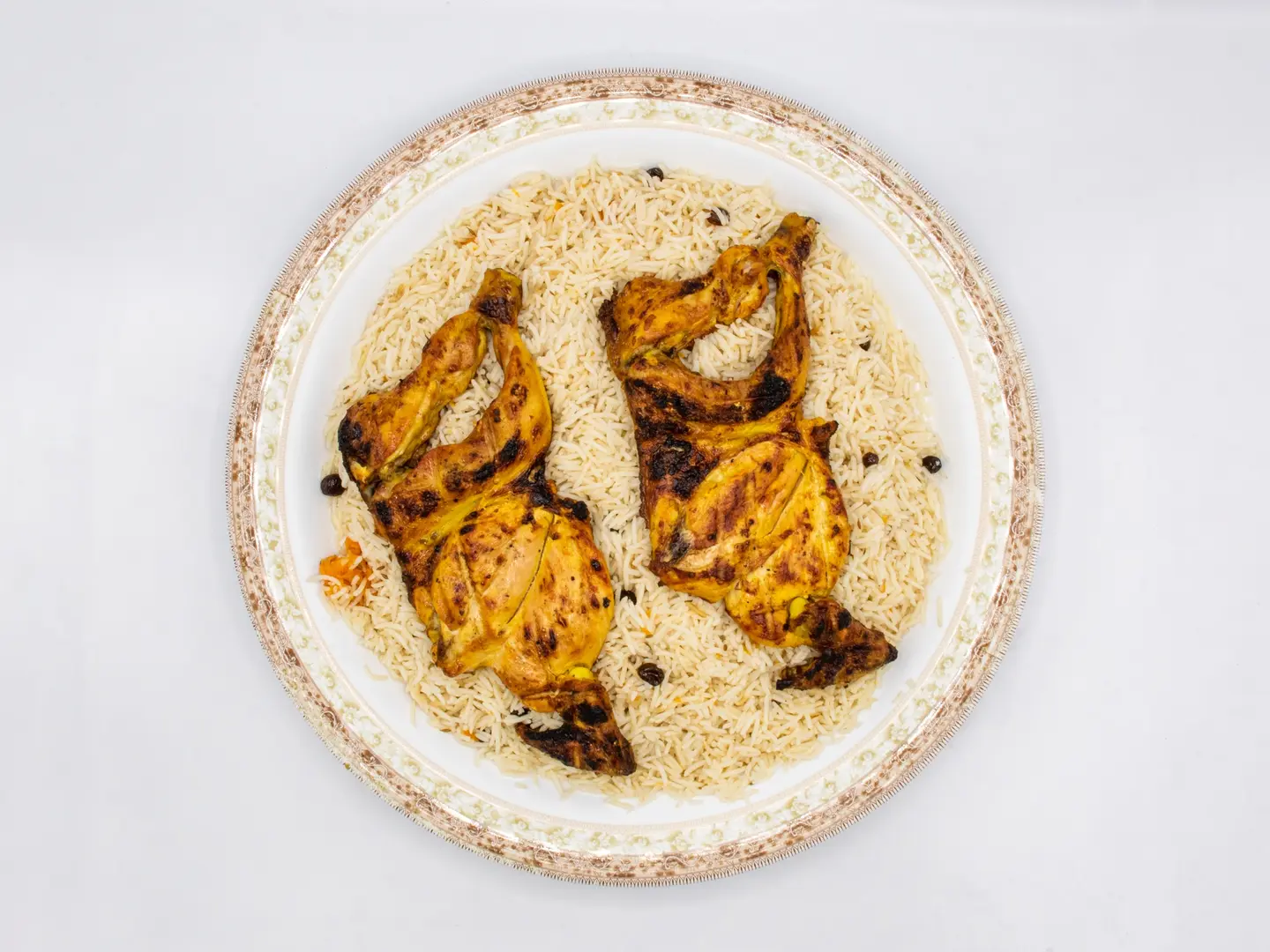 Chicken On Coal With White Rice - Half Chicken