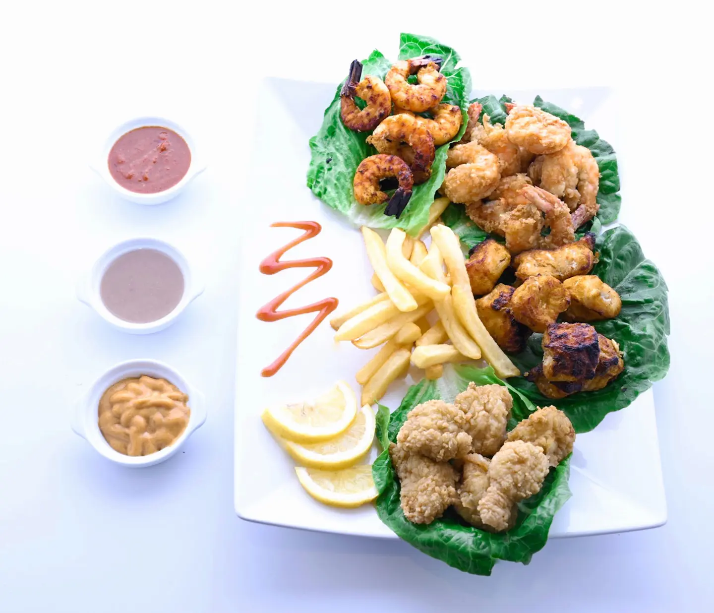 صحن سمك وجمبري  - صغير