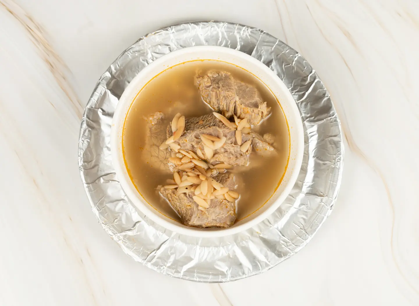 لحمة بالشوربة  - مع رز وخضار