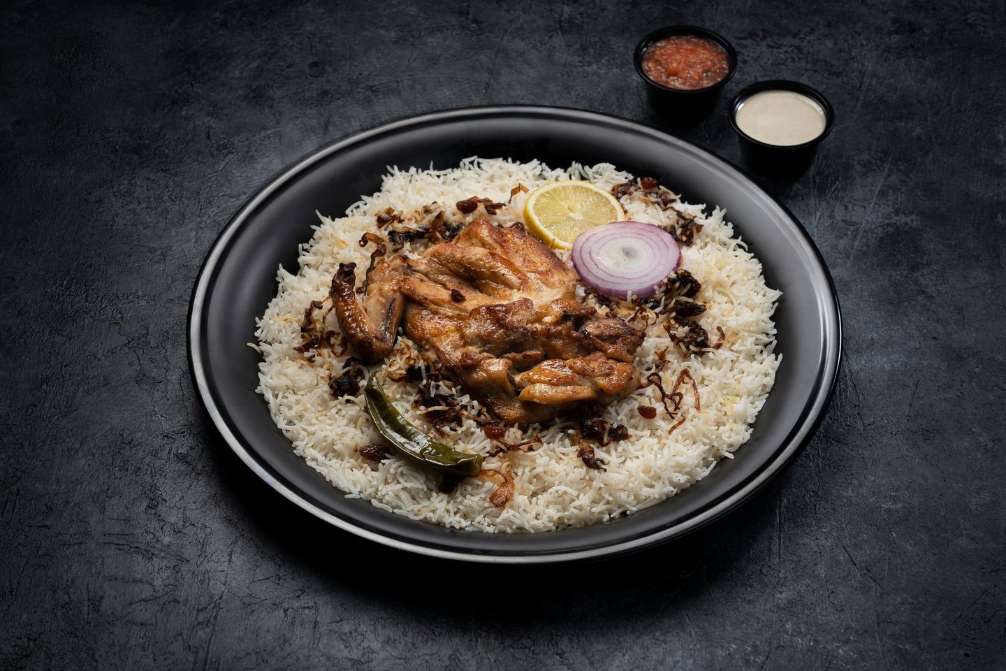 دجاج مظبي مع ارز بشاور  - نص حبة دجاج