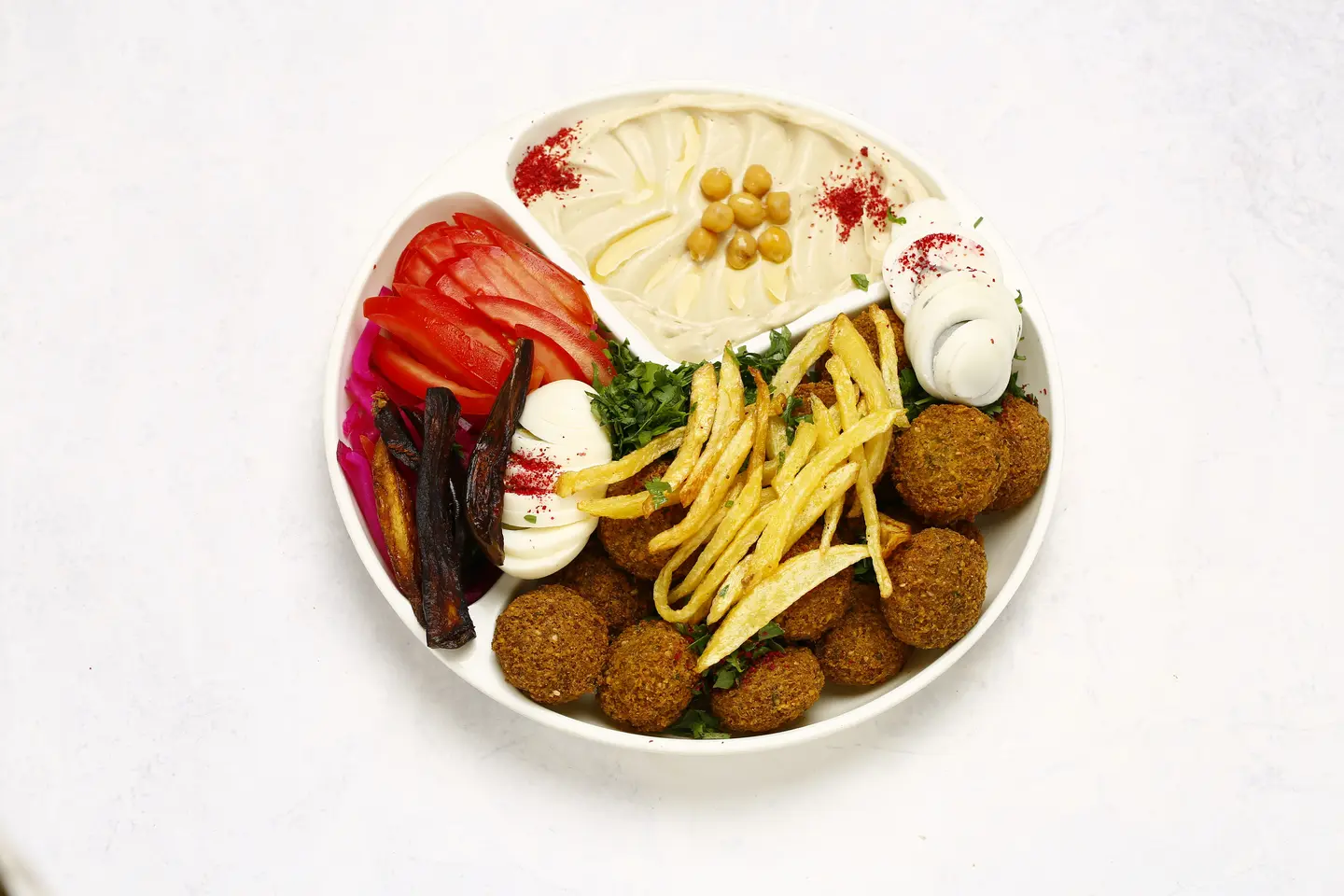 صحن فلافل مشكل بالحمص - صغير