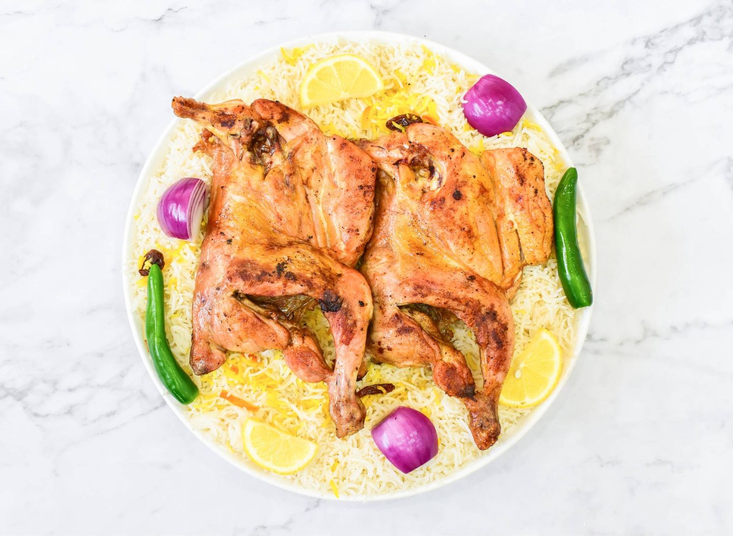 حبة دجاج مظبي - أرز مندي