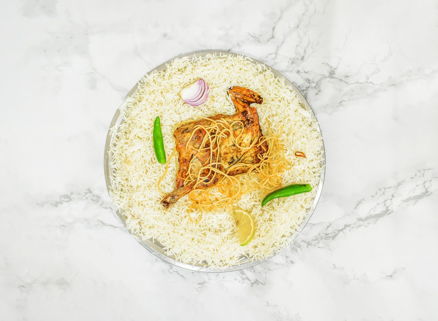 نصف حبة دجاج مظبي   - رز شعبي