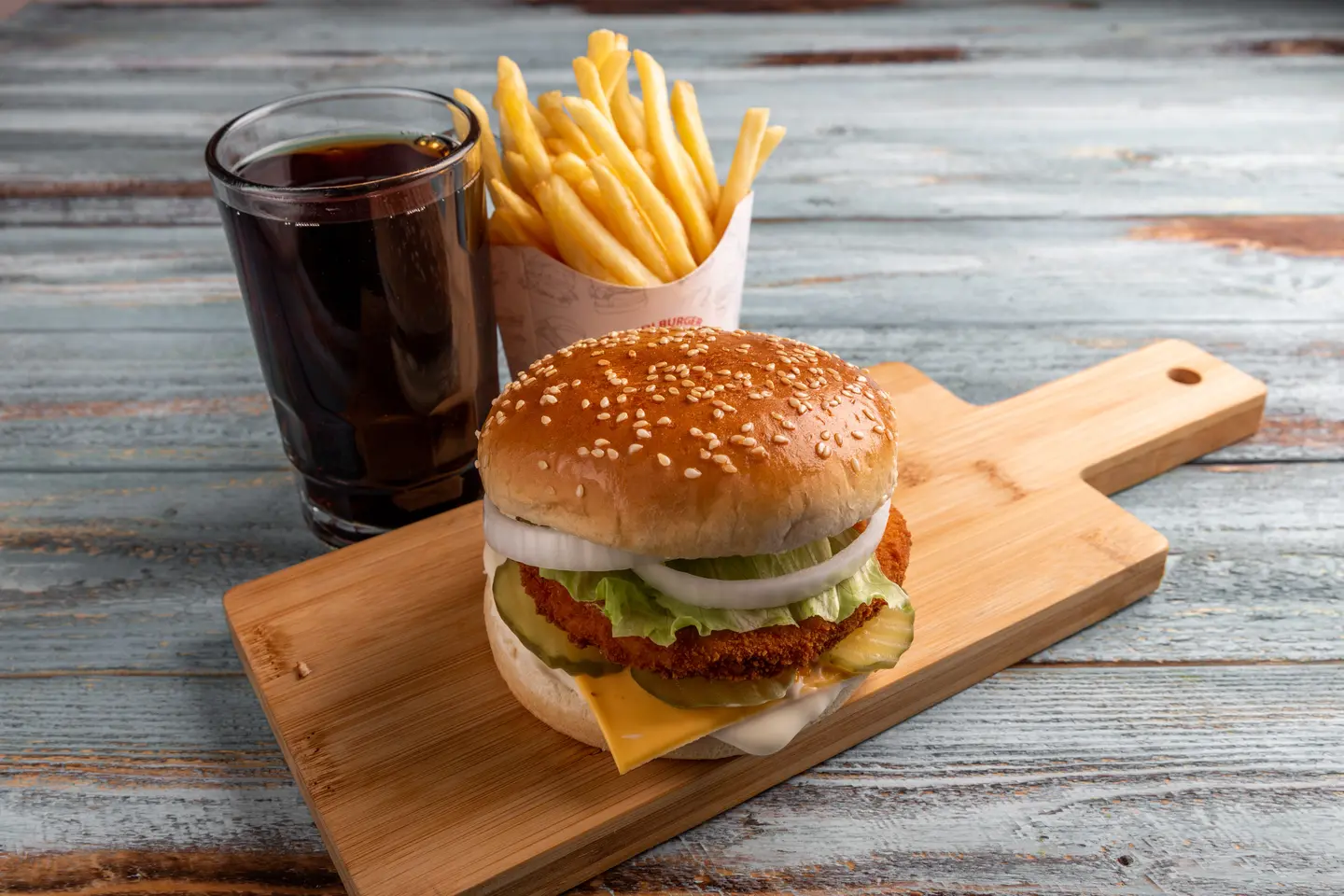 Chicken Burger Meal - Double