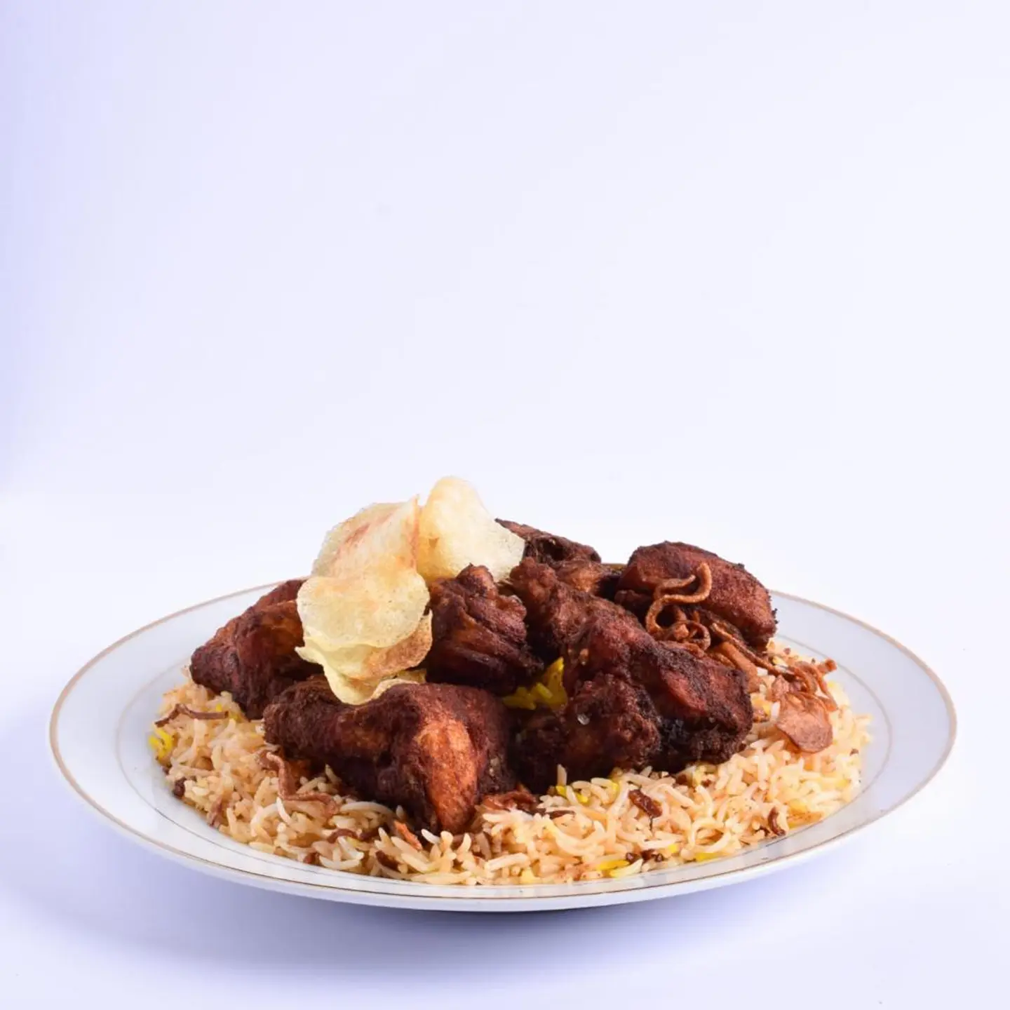دجاج مقلقل حراق مع رز - نص دجاجه