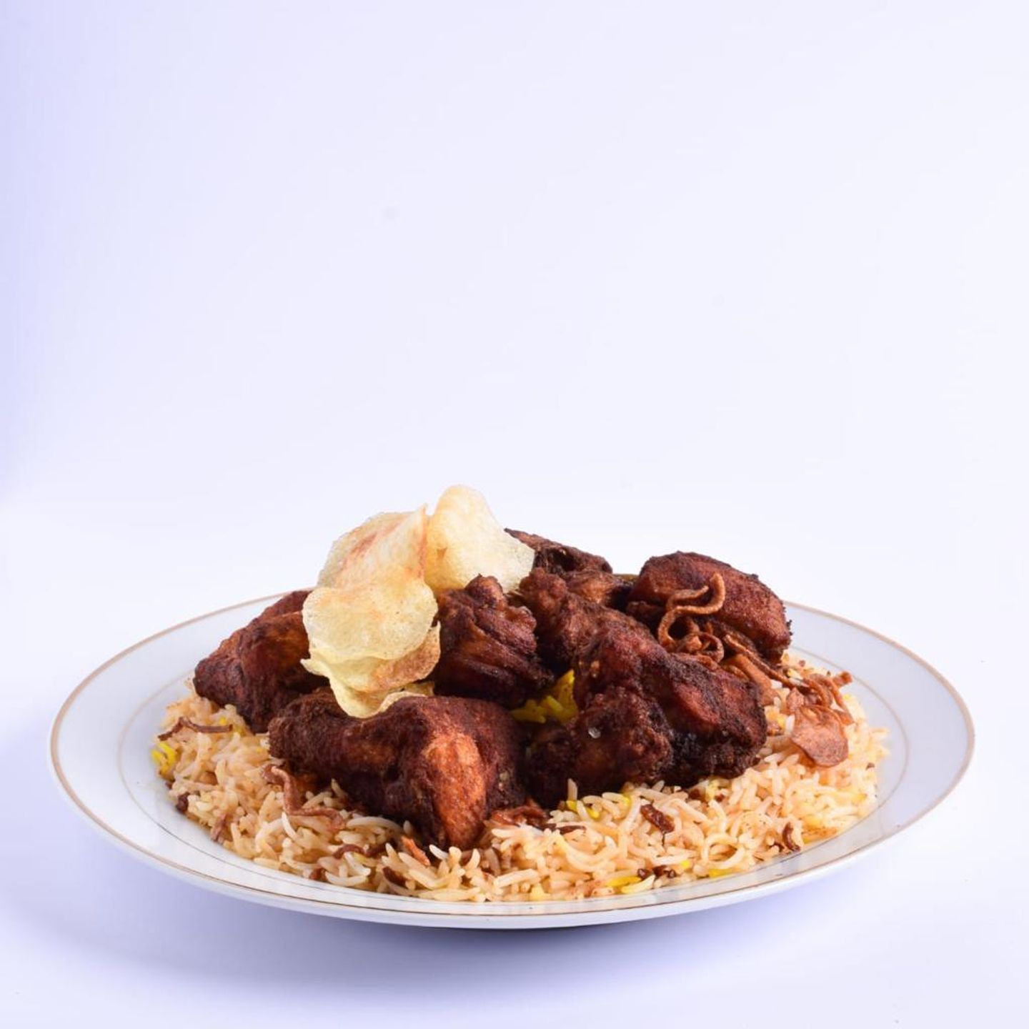 دجاج مقلقل حراق مع رز - نص دجاجه