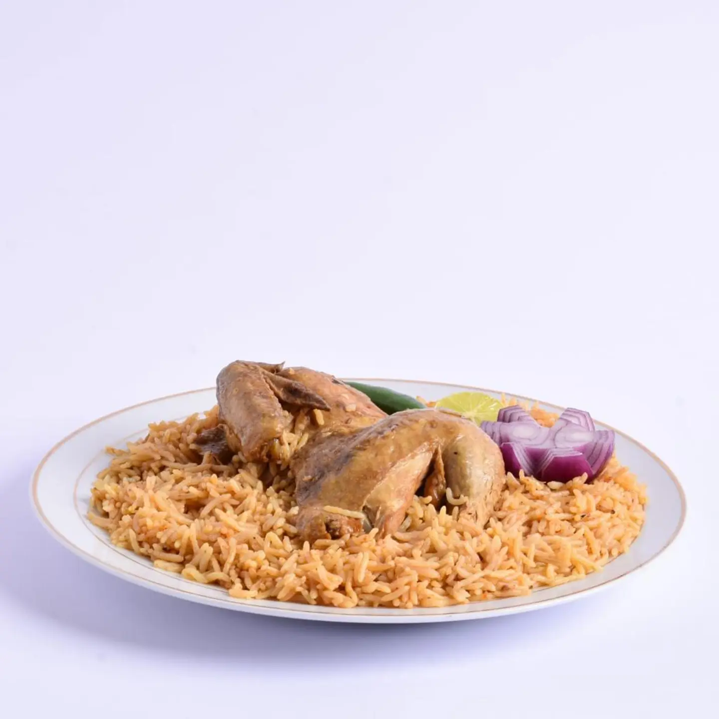 دجاج مضغوط مع رز - نص دجاجه
