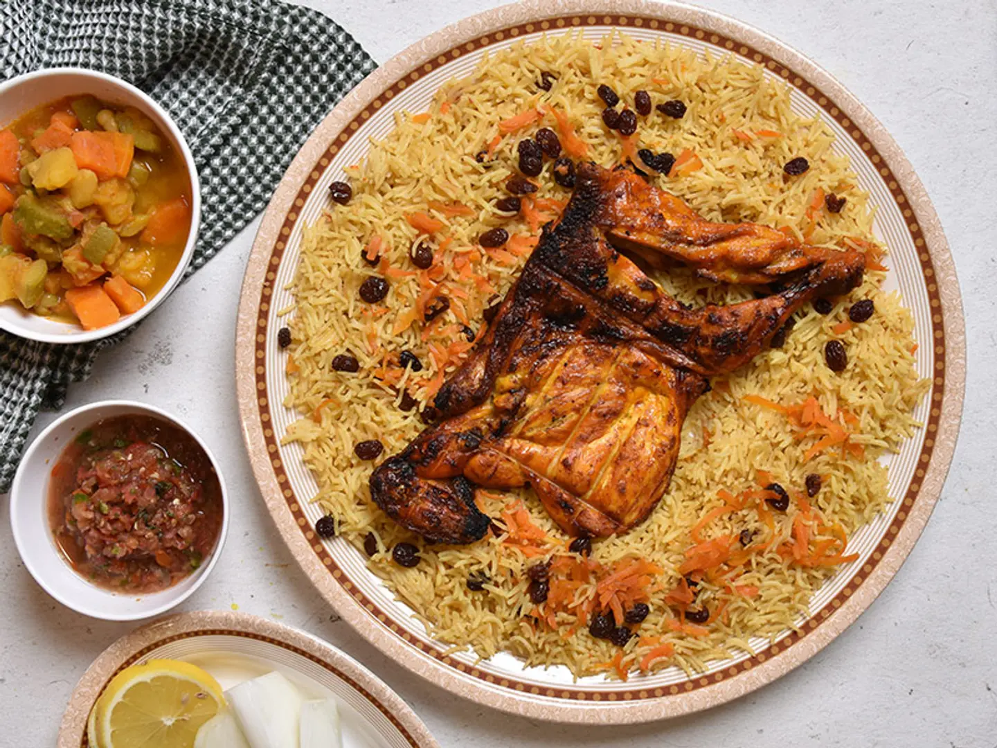 Chicken On Coal With Rice - Whole Chicken