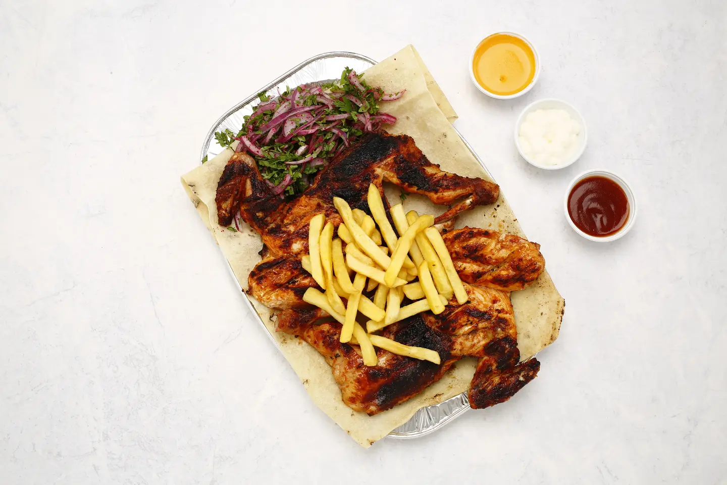 دجاج على الفحم - نص حبة دجاج