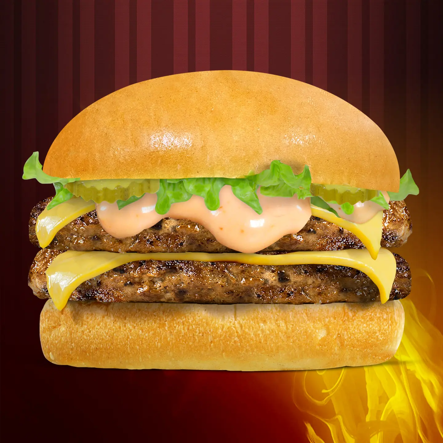 Double Beef Burger With Cheese And Eggs - Regular