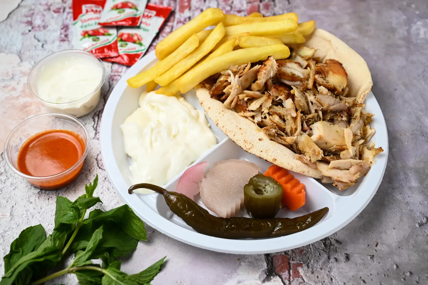 صحن شاورما - وسط