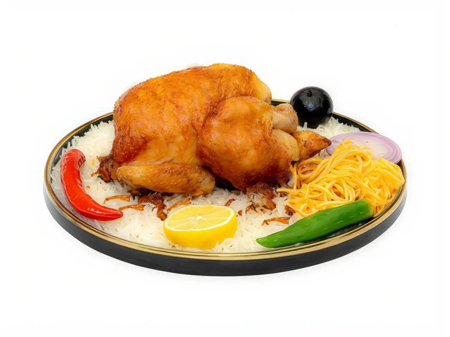ربع دجاج شواية - ارز مندي