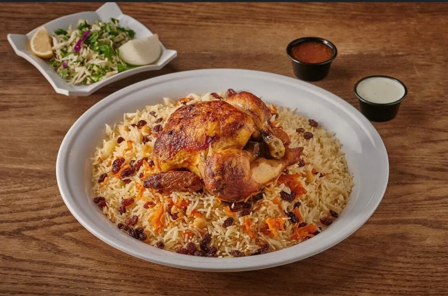 دجاج شواية  مع أرز - نص حبة دجاج