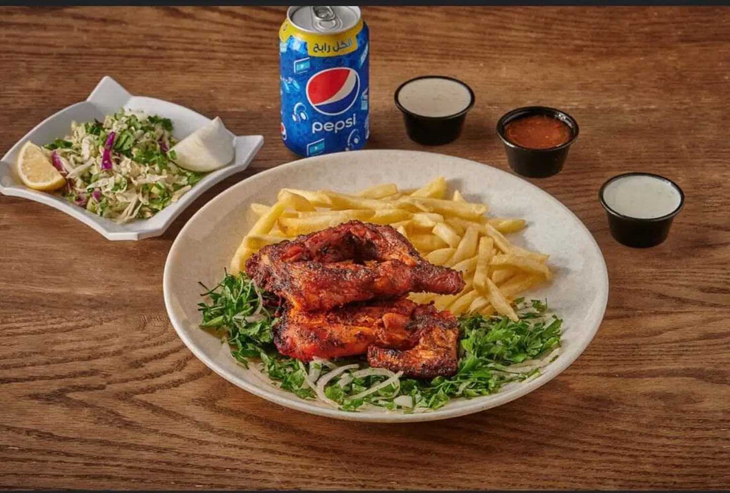 دجاج على الفحم ساده  - نص حبة دجاج