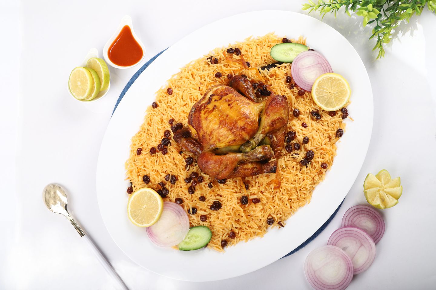 Grilled Chicken With Bukhari Rice - Quarter Of A Chicken