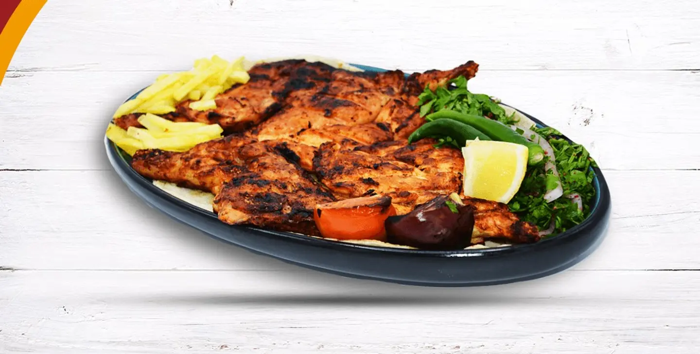 دجاج على الفحم بدون أرز - نص حبة دجاج