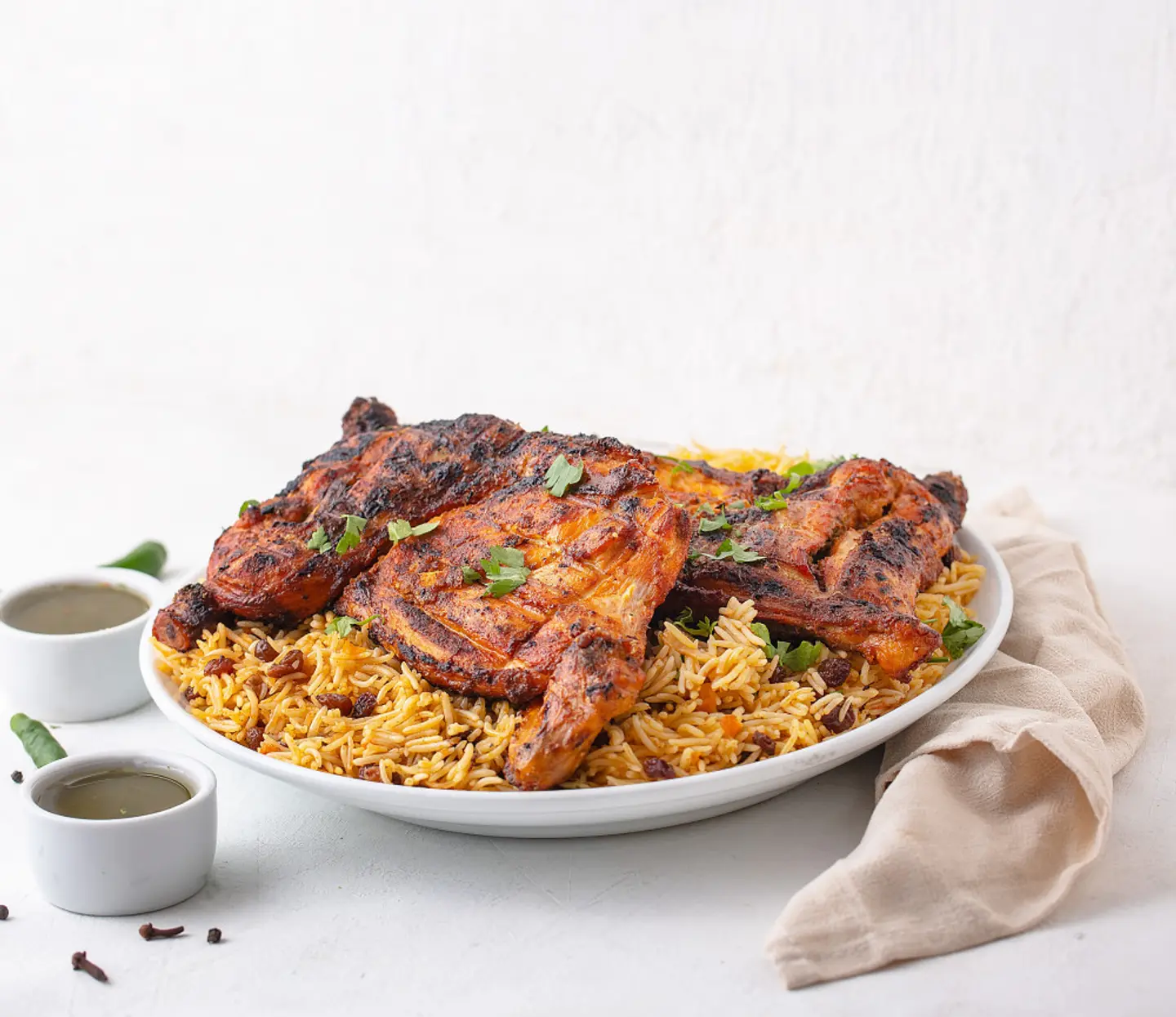 Charcoal Chicken With Rice - Half A Chicken