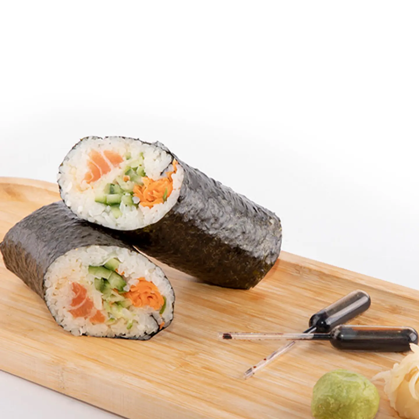 Grilled Fresh Salmon - Jumbo Burritos Cut In Two