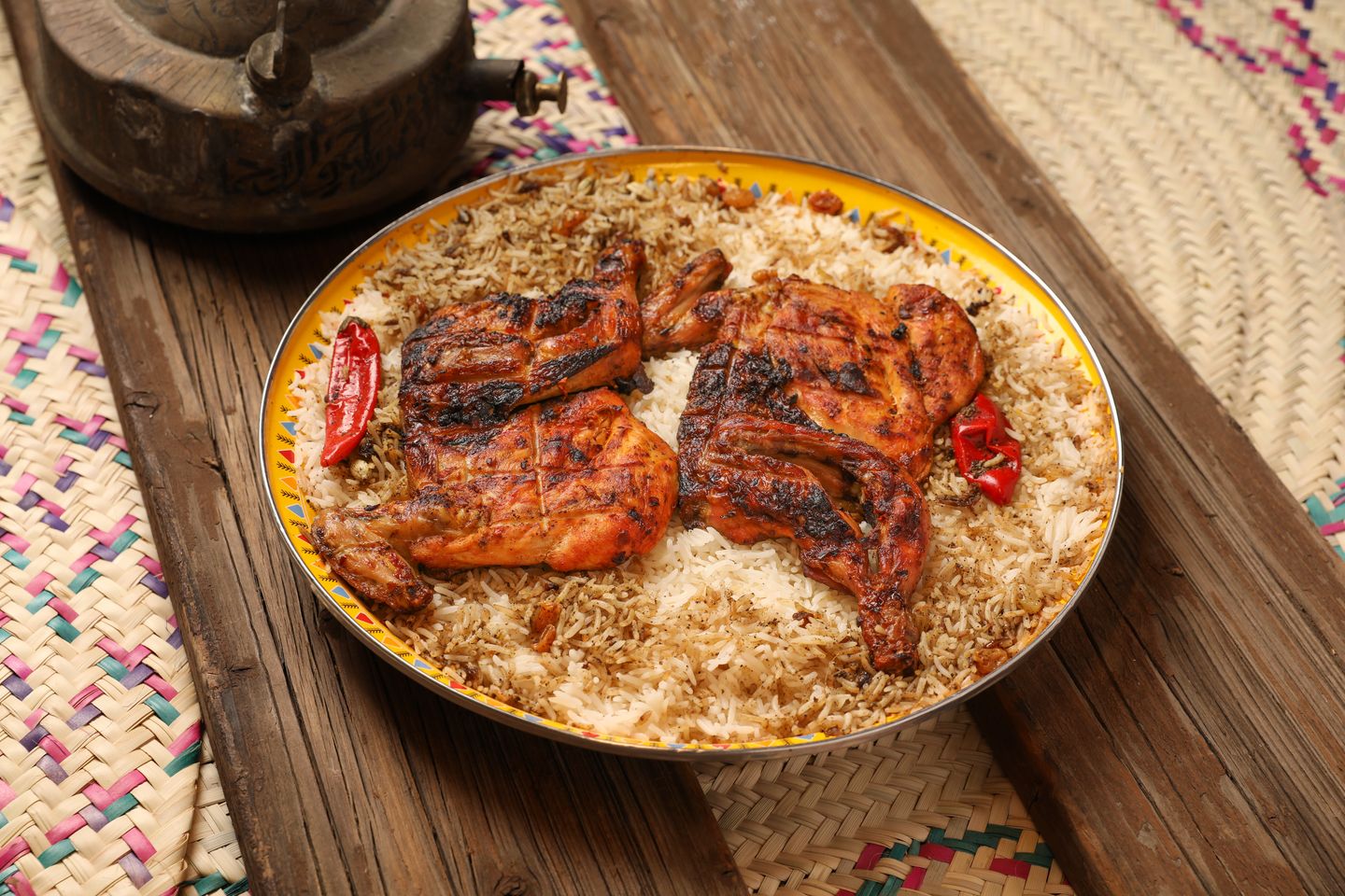 دجاج على الفحم - نص حبة دجاج