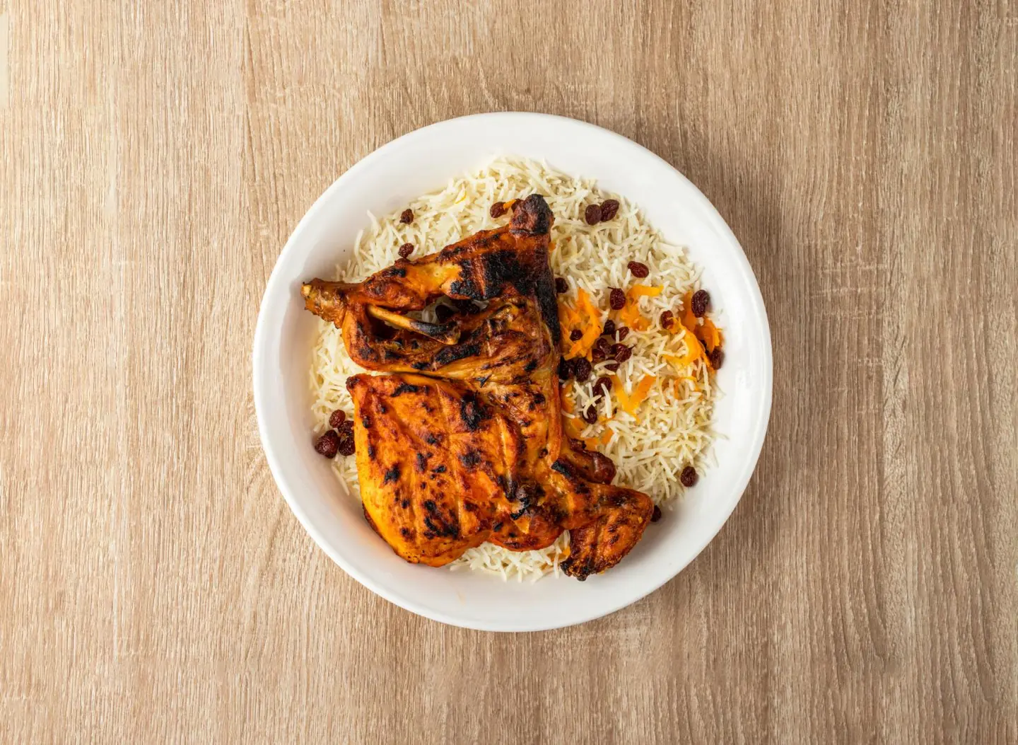 Chicken On Coal With Rice - Half A Chicken
