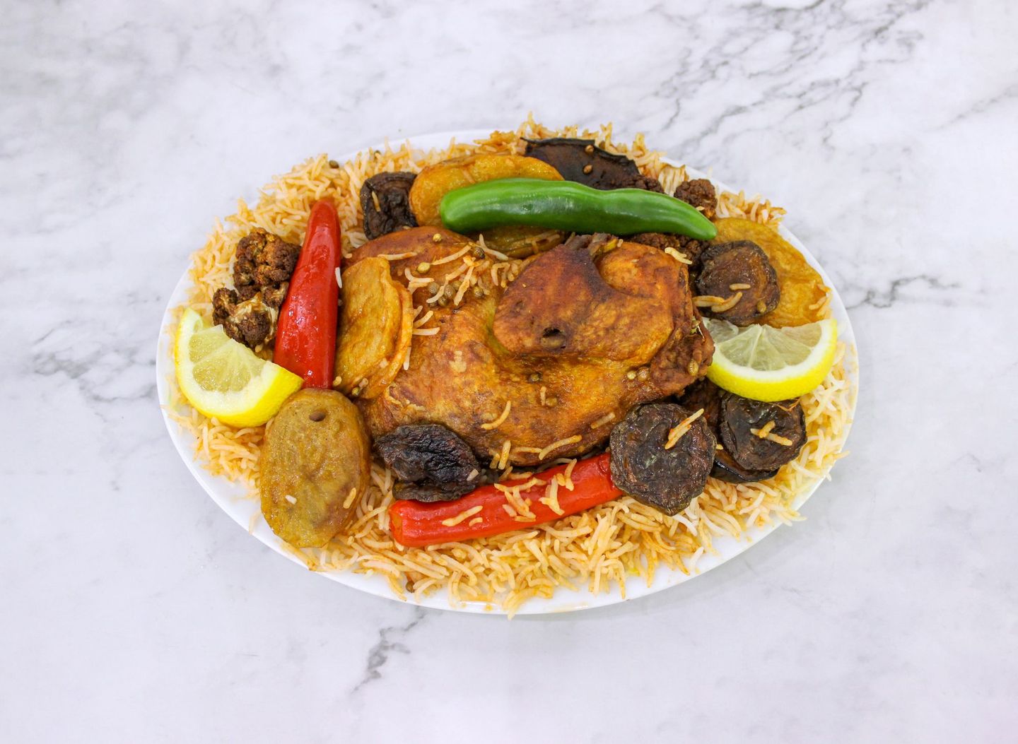 دجاج مقلوبة - نص حبة دجاج