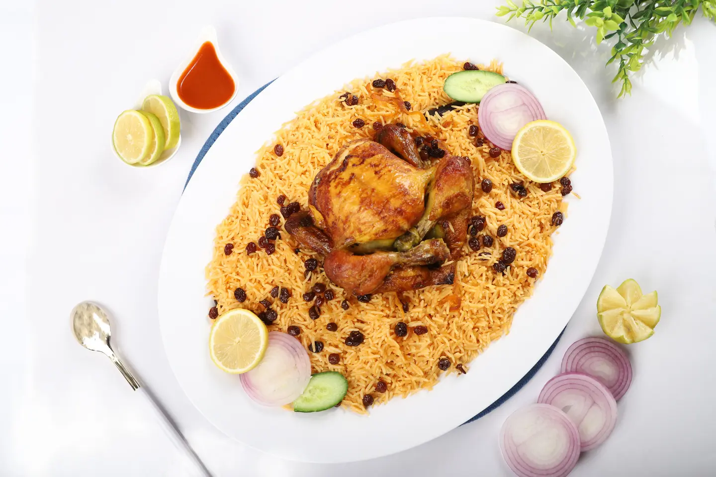 دجاج شواية مع ارز بخاري - ربع دجاجة