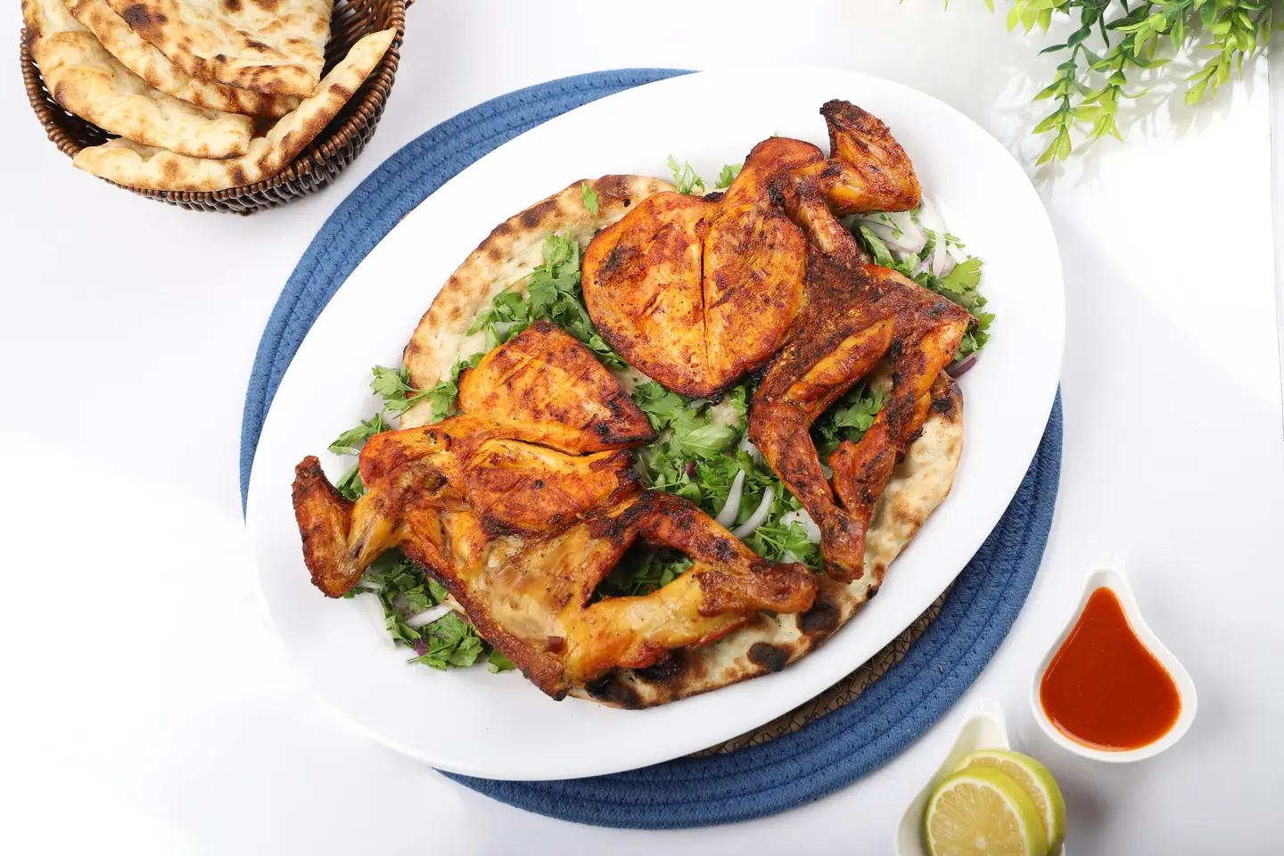 دجاج على الفحم سادة - نصف دجاجة