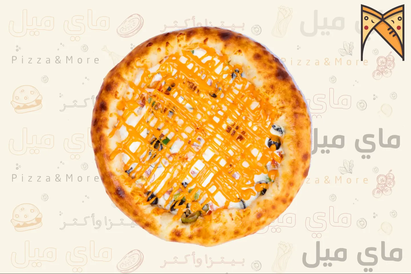 بيتزا رانش صوص فرنسي اطراف جبن - صغير