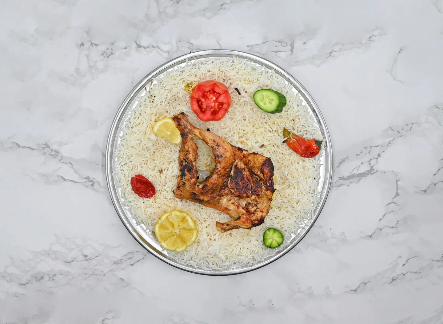 نص حبة دجاج مظبي - أرز شعبي