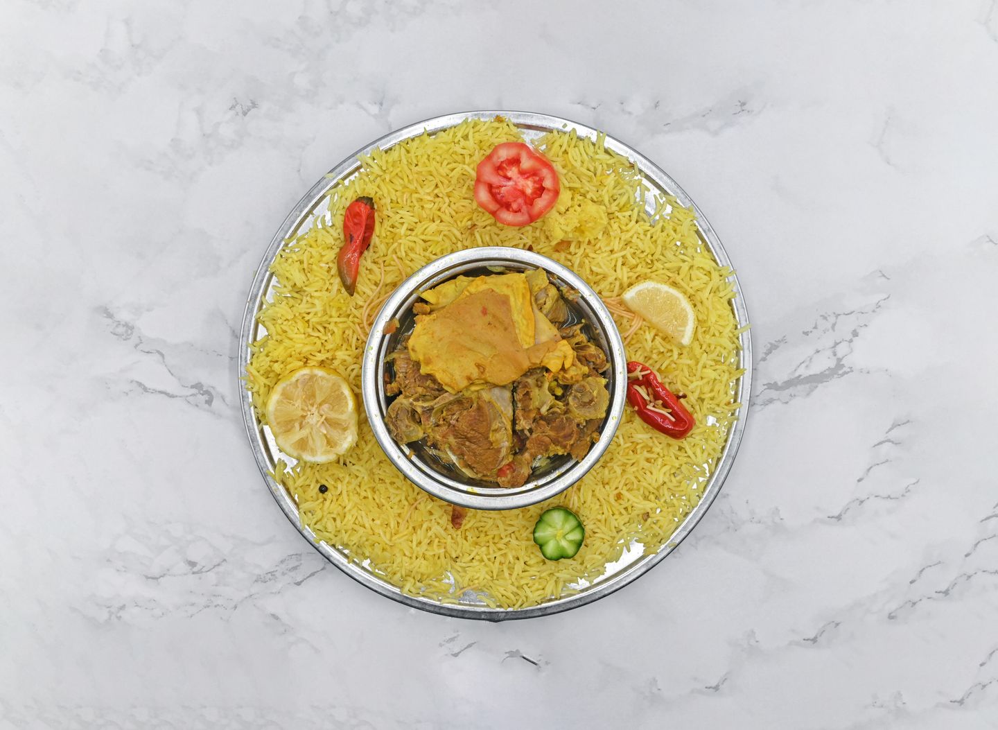 لحم برمة - أرز شعبي