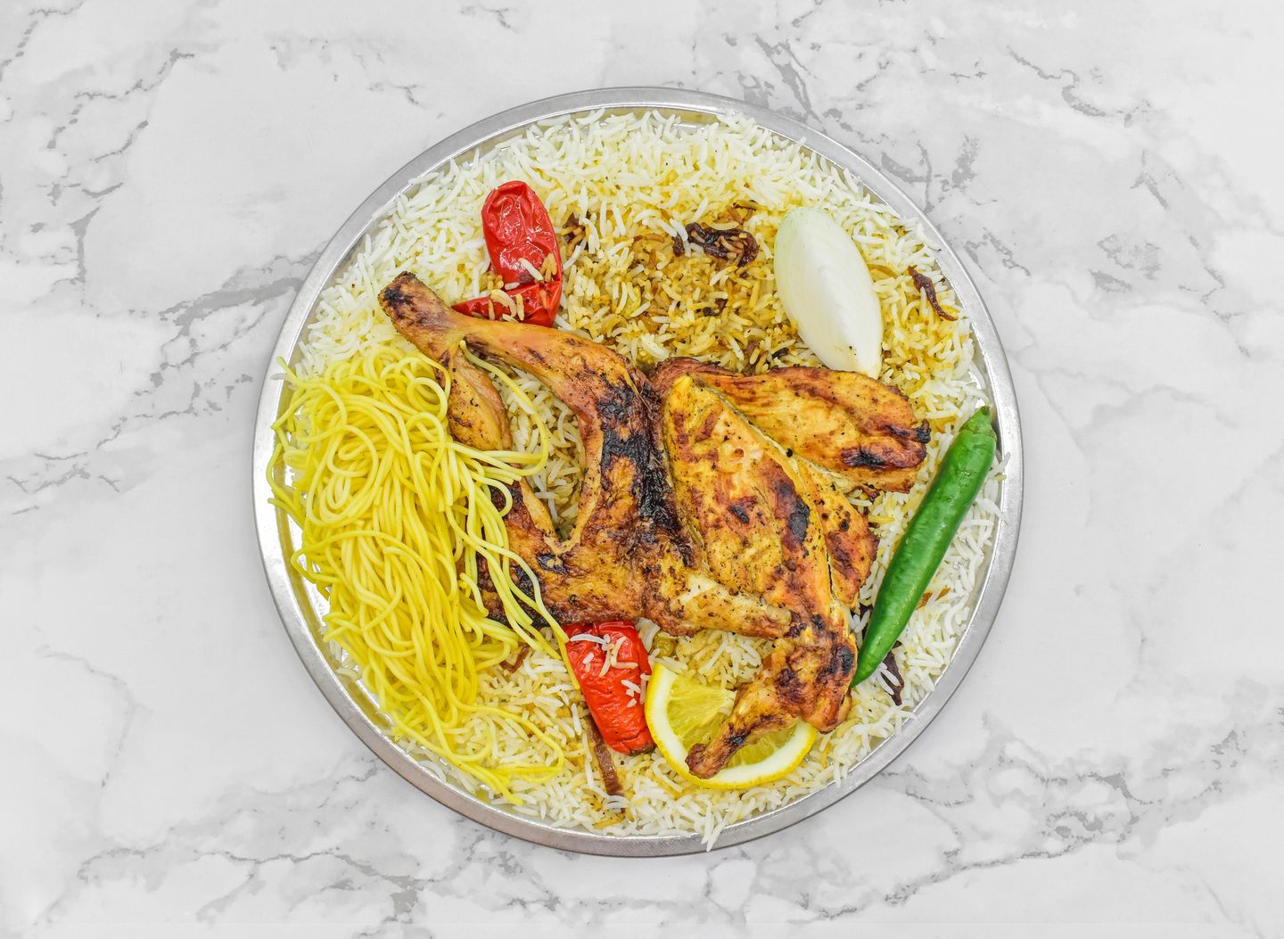 دجاج مظبي مع أرز بيشاور - نص حبة دجاج