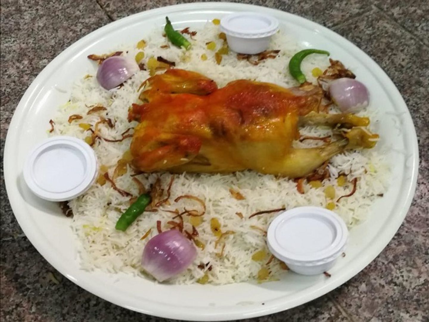 دجاج مندي مع الأرز - نص حبة دجاج