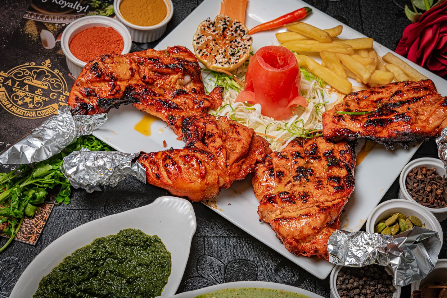دجاج تندوري - نص حبة دجاج