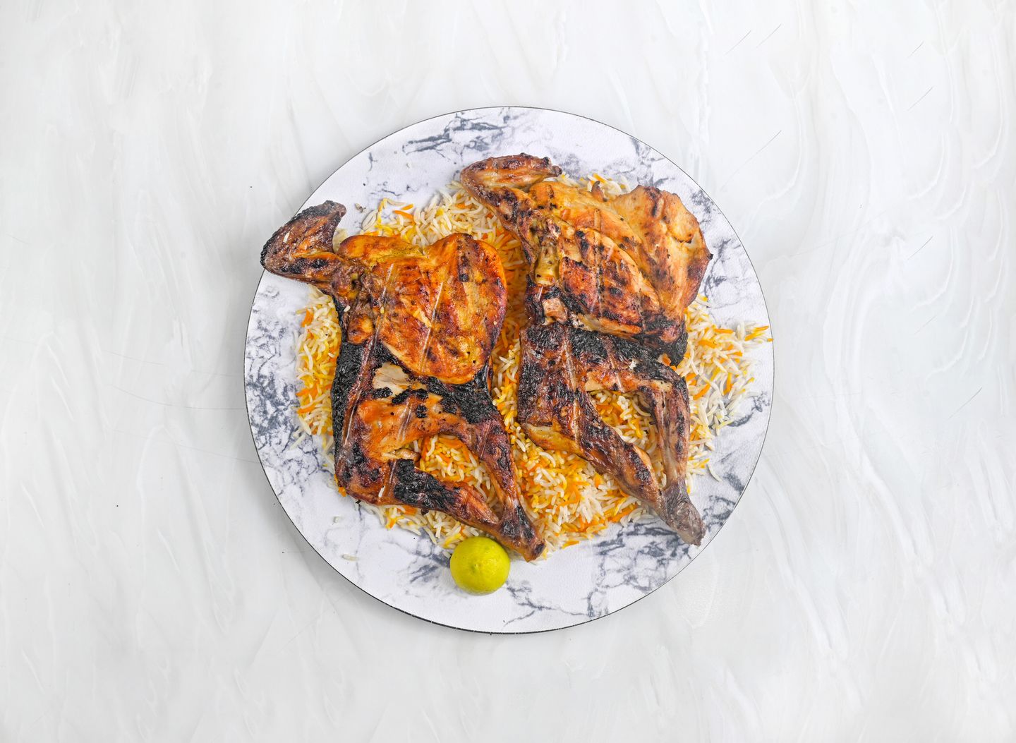 Charcoal Chicken With Rice - Half A Chicken