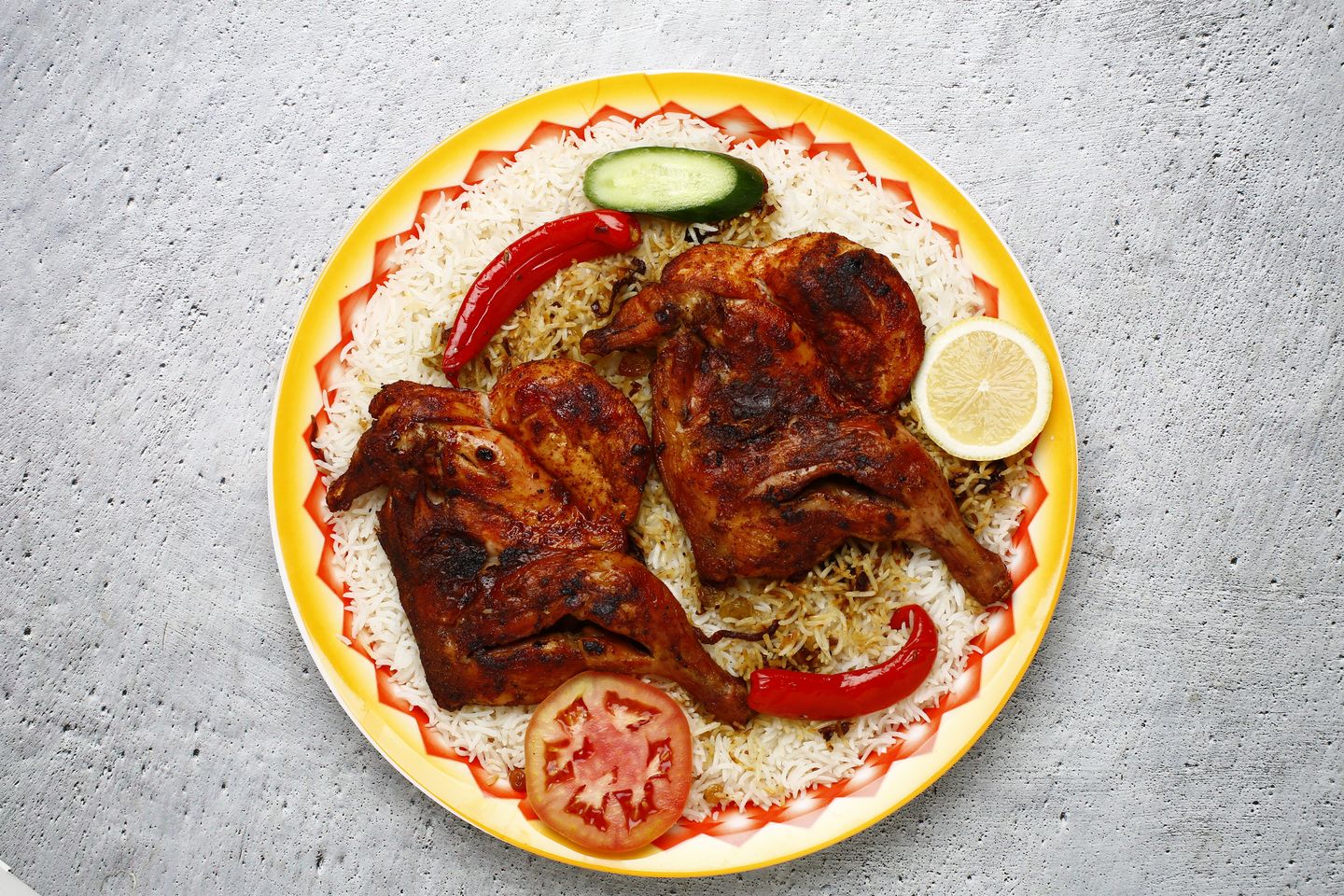 دجاج مظبي  - نص مع رز بشاور