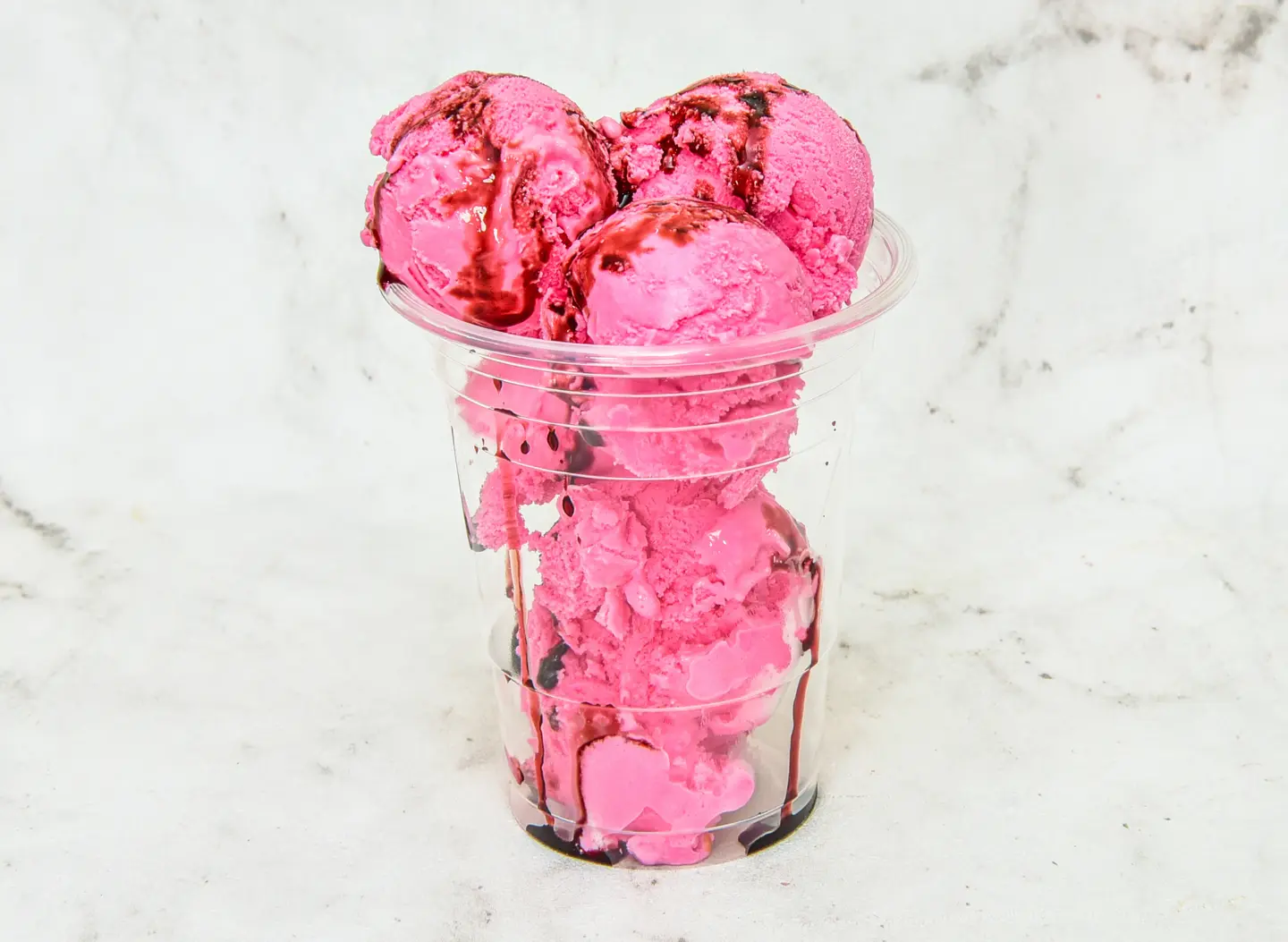 Ice Cream With Strawberry Syrup - Small