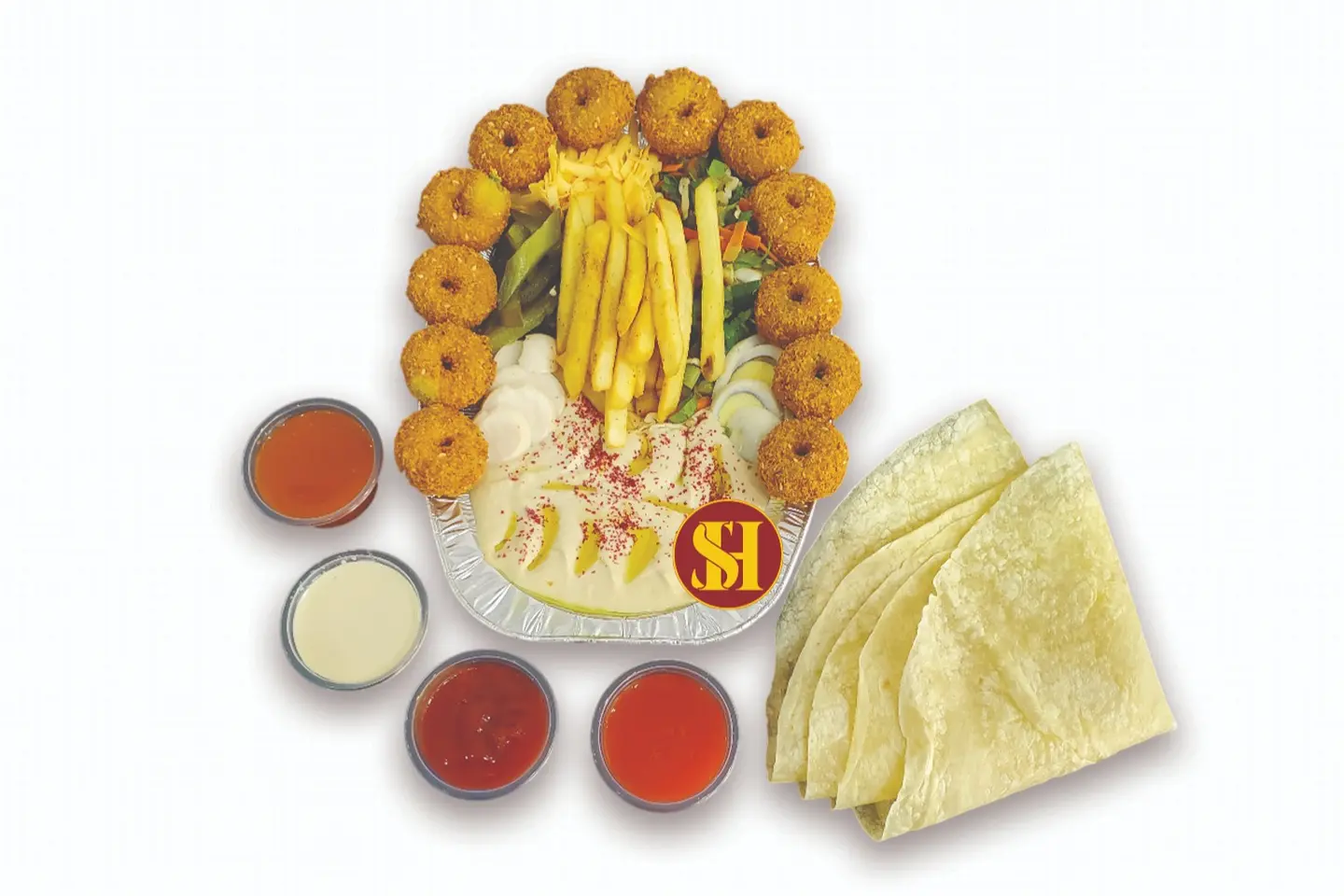 Falafel Plate With Saj Bread - Small