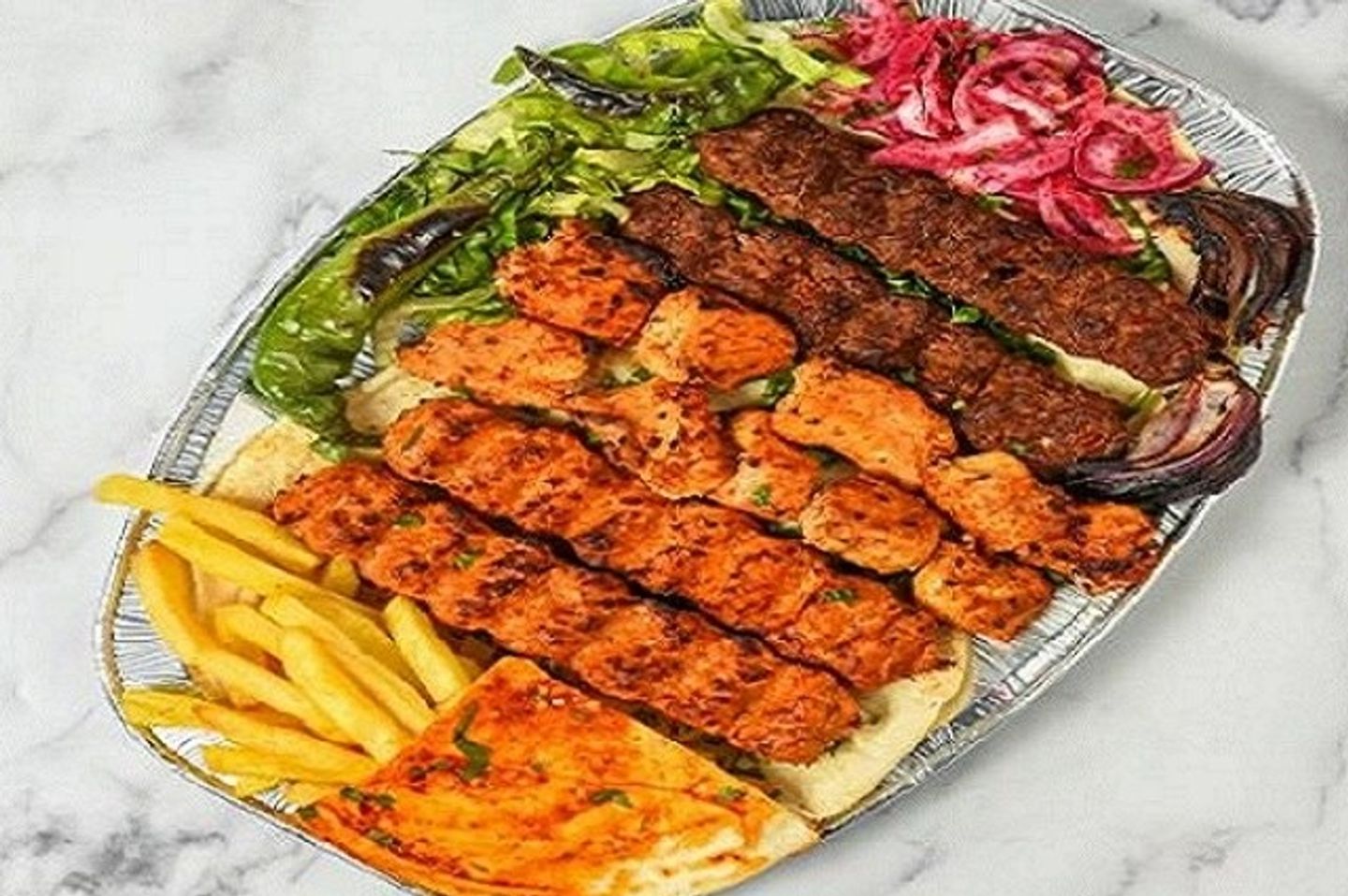 طبق مشكل مشويات فخر دمشق ملكي - طبق فخر دمشق مشكل احدى عشر سيخ
