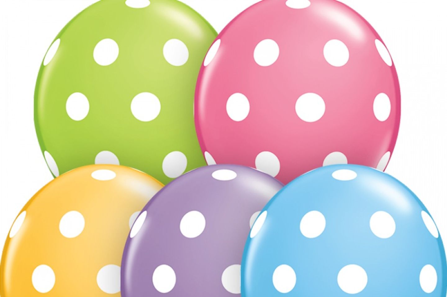 Helium Balloons Printed Colors Dots - Yellow